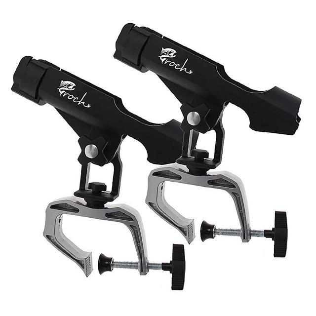 Croch Fishing Rod Holder Boat Rods Holder Folding Holder with Large Clamp Opening 360 Degree Adjustable Fishing Rod Racks Fishing Rod Holder 2 pcs
