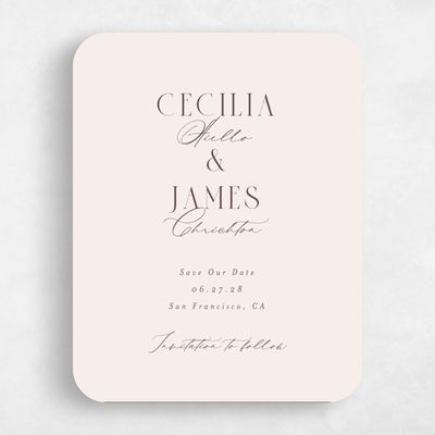 Beige Rounded Wedding Save the Date - Shahira Classic