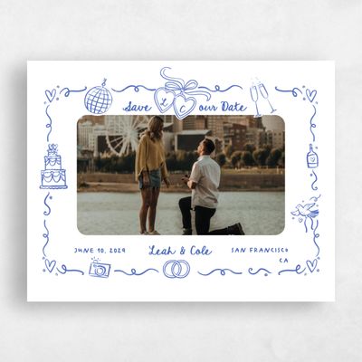 Cornflower Blue Wedding Save the Date - Gilda Photo
