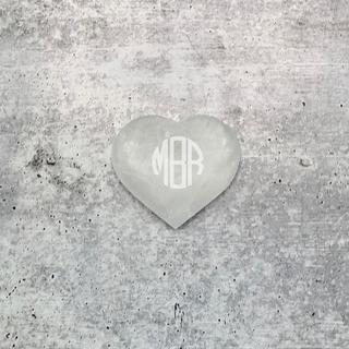 Personalized Flat Selenite Heart