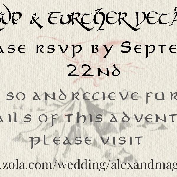 The rsvp invite details!