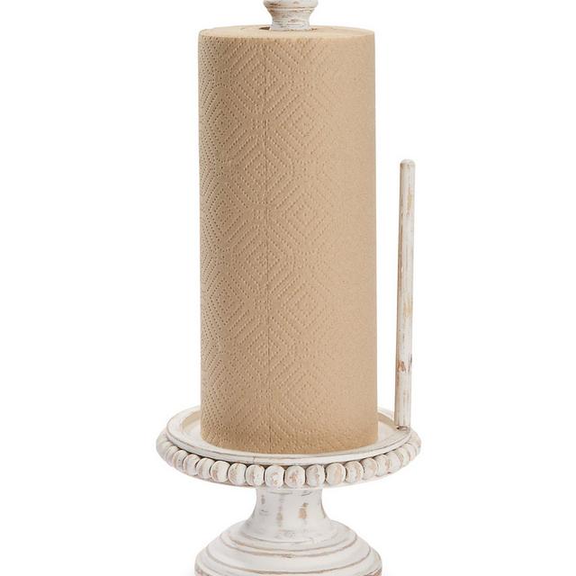 Mud Pie Classic Beaded Wood Paper Towel Holder