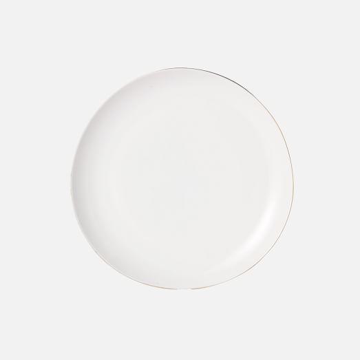 Organic Shaped Salad Plates (Set of 4) - Gold Rimmed
