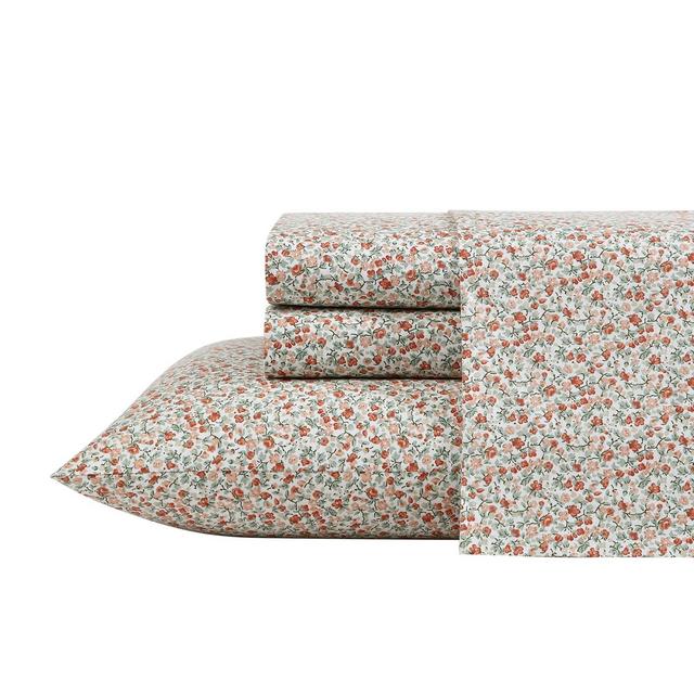 Laura Ashley Emogene Orange King Sheet Set