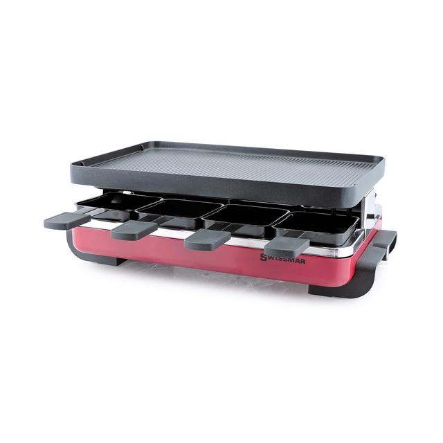 Swissmar Classic 8 Person Red Raclette with Cast Aluminum Grill Plate
