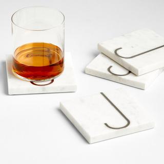 Marble Monogram Coaster, Set of 4