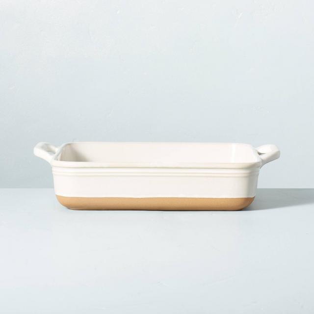 3qt Square Stoneware Baking Dish with Handles Sour Cream - Hearth & Hand™ with Magnolia