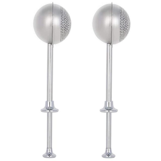 HULISEN Set of 2 Flour or Powdered Sugar Shaker Duster, Spring-operated Handle for Easy One-handed Operation, Cinnamon Wand 18/8 Stainless Steel