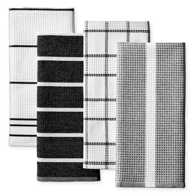 Super Absorbent Waffle Weave Multi-Pack Towels, Jet Black