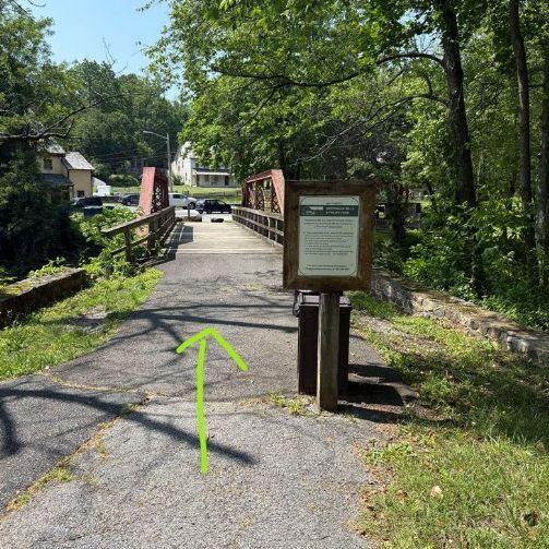 After parking, you will walk over this pedestrian bridge