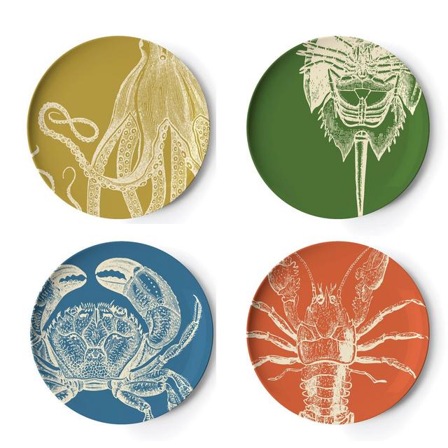 Anakin Sealife 4 Piece Melamine Dinner Plate Set