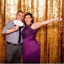 Enjoying the photo booth at Sam & Randy's wedding reception!