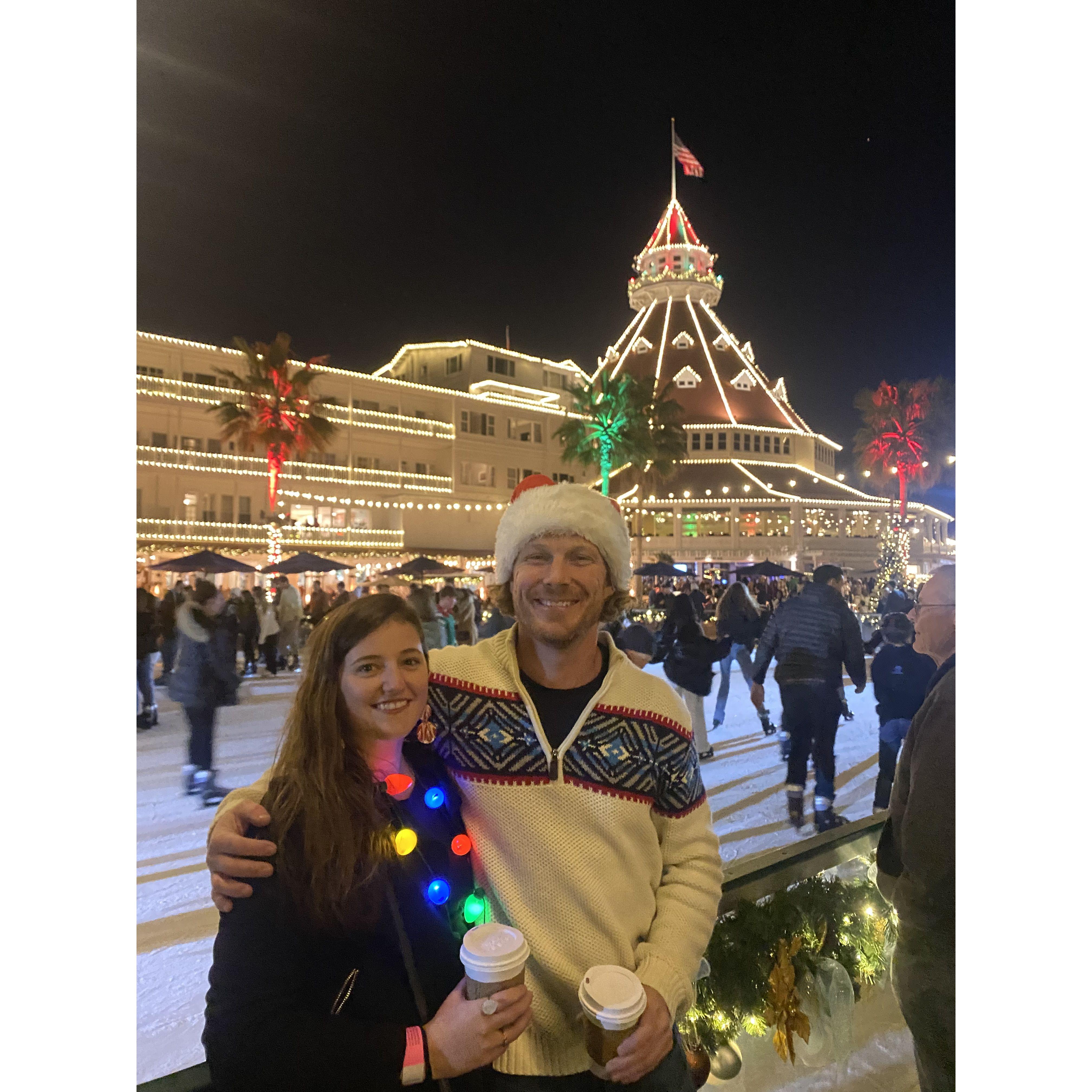 Ice skating in San Diego at the Del with friends - Dec 2022.