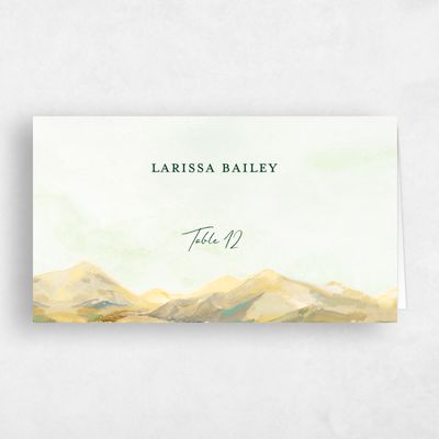 Lightest Green Wedding Place Card - Serene