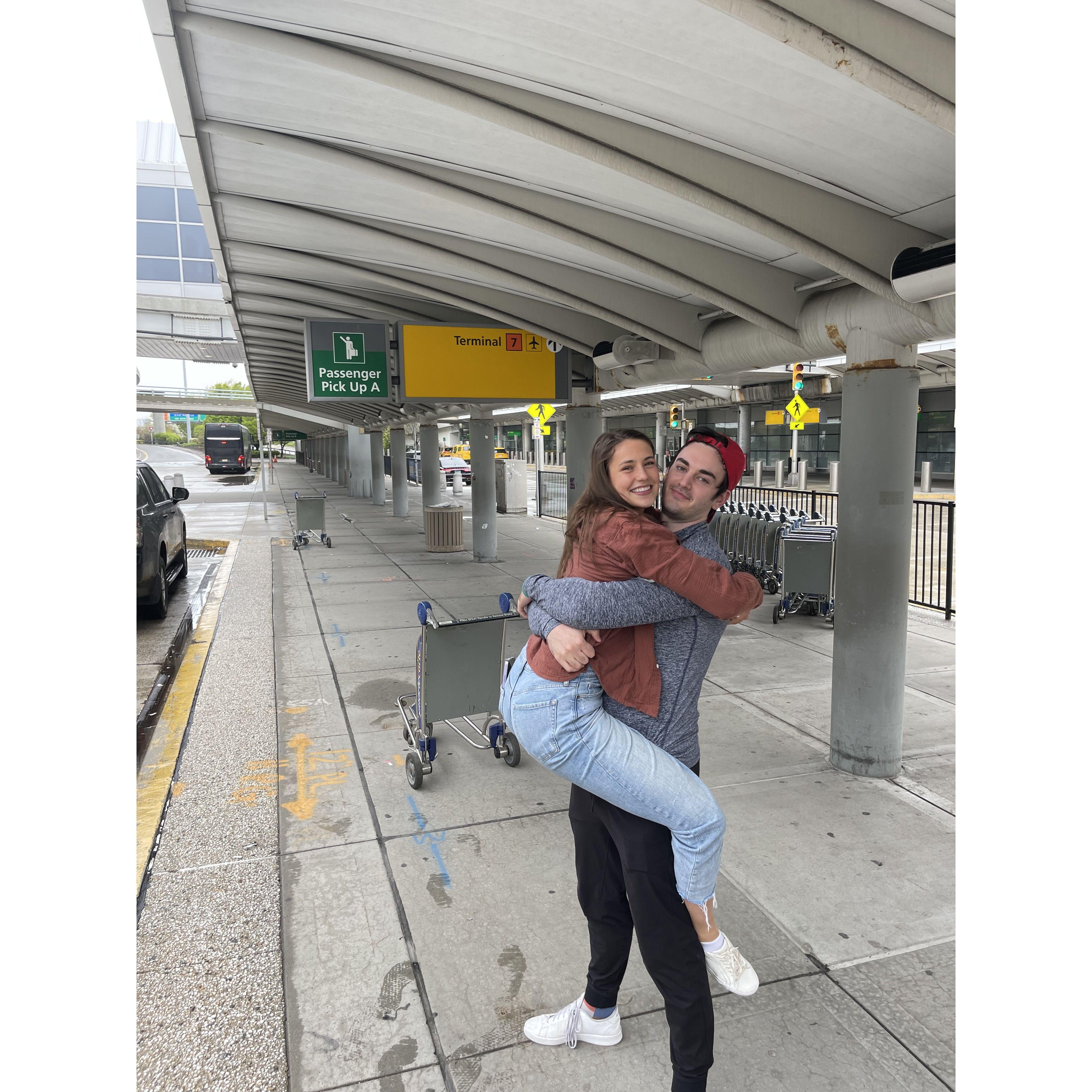 Reuniting after 10 months apart