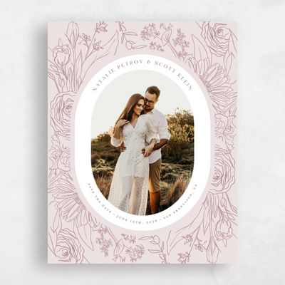 Dusty Rose, Pink Wedding Save the Date - Corentine Photo
