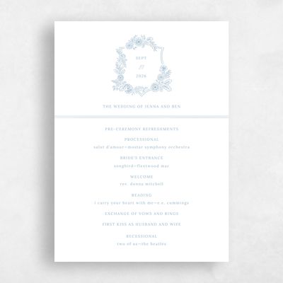 Simple Wedding Program - Lilah