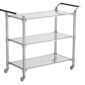 Beckett Bar Cart, Polished Nickel