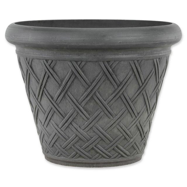Arcadia Garden Products Basket Weave Pot in Dark Charcoal