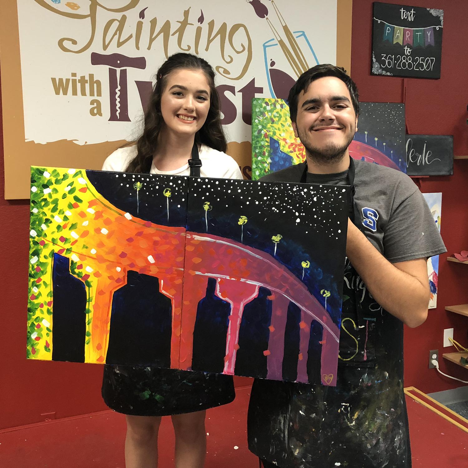 July 27, 2019 - Our first of MANY Painting with a Twist paintings.