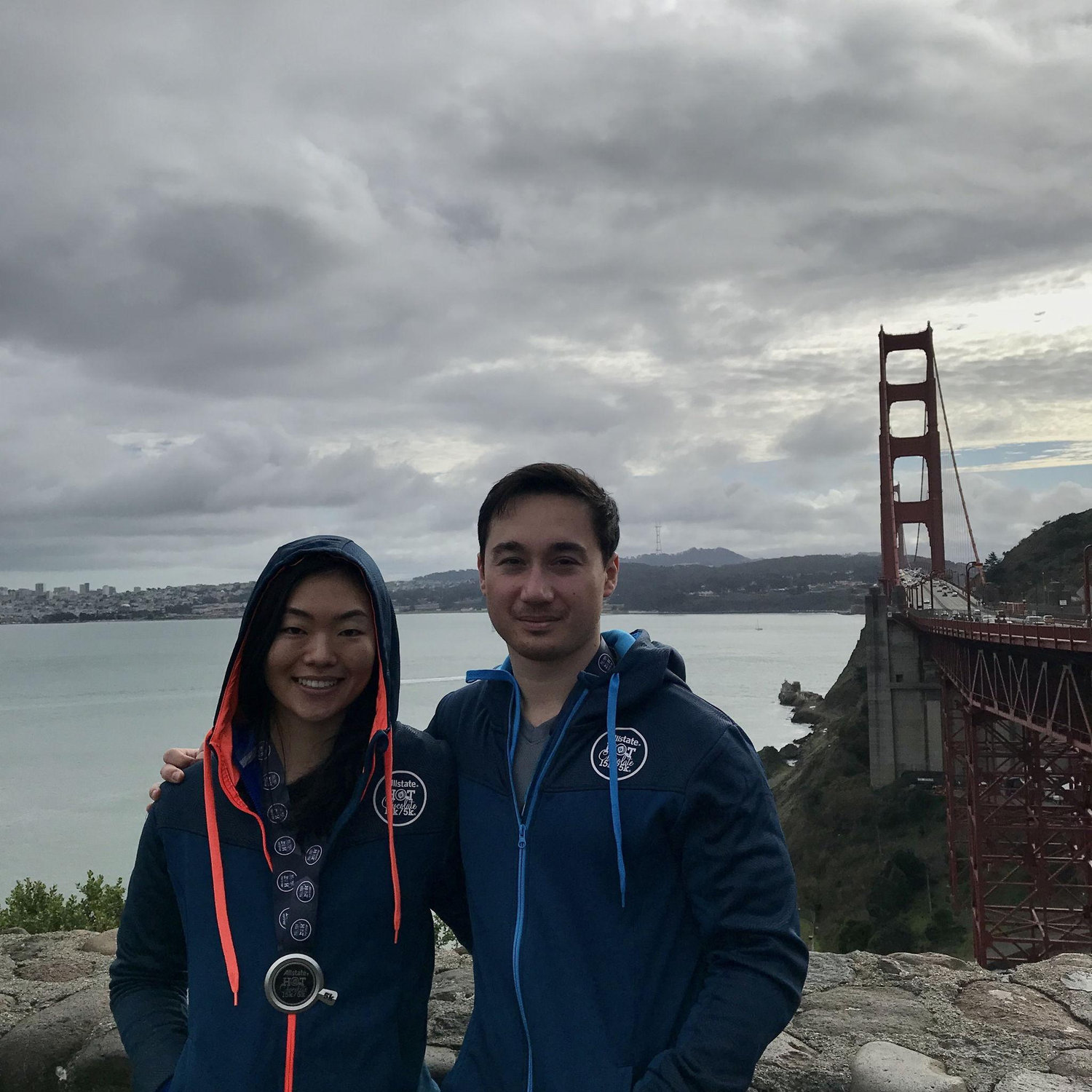 The first picture we took together at the Hot Chocolate run in San Francisco January 2020.