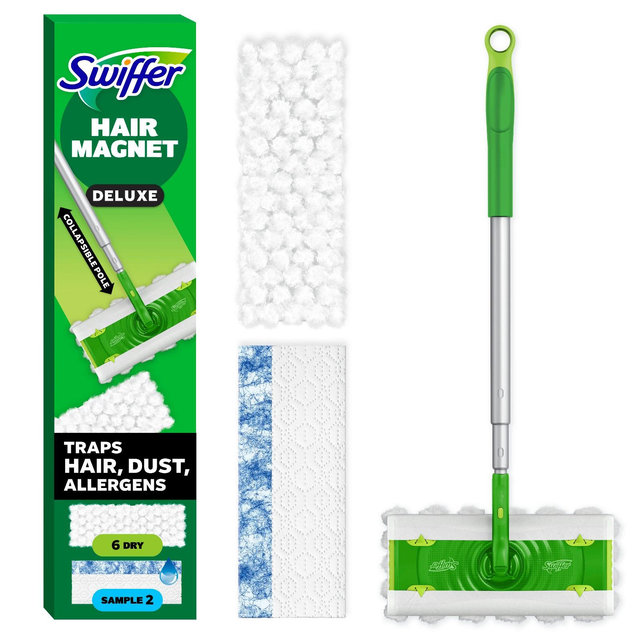 Swiffer Unscented Sweeper Hair Magnet Deluxe Starter Kit Floor Cleaners