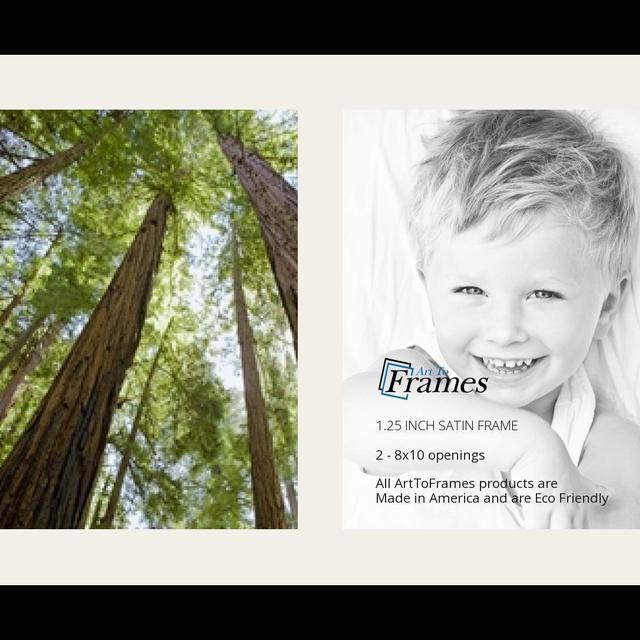 ArtToFrames Collage Photo Frame Single Mat with 2 - 8x10 Openings and Satin Black Frame.