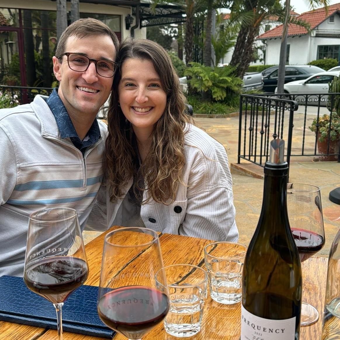 Drinking wine in Santa Barbara, visiting Hannah and Lucas - 5/23/2024