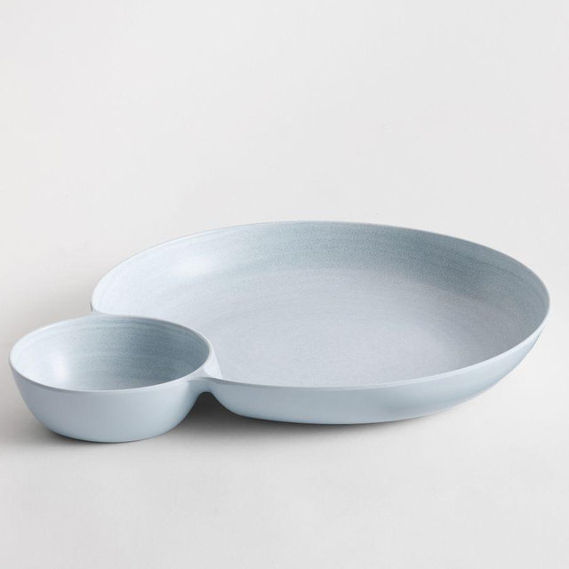 Larkin Melamine Chip & Dip Server - Chambray