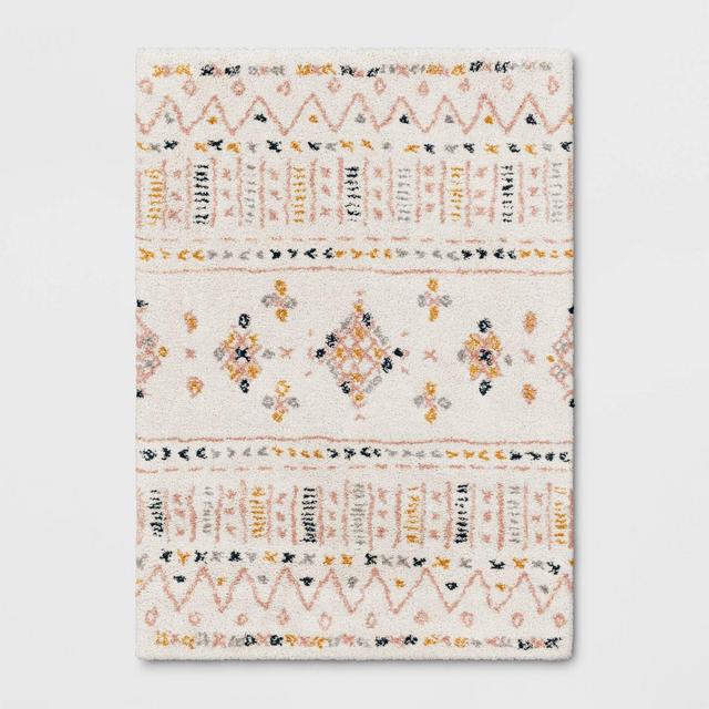 5'x7' Venosa Geometric Shag Area Rug Cream - Opalhouse™