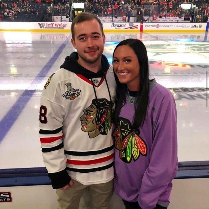 For our first date in 2018, Josh secured glass seats for the Blackhawks vs. Blue Jackets game in Columbus. Go Hawks!