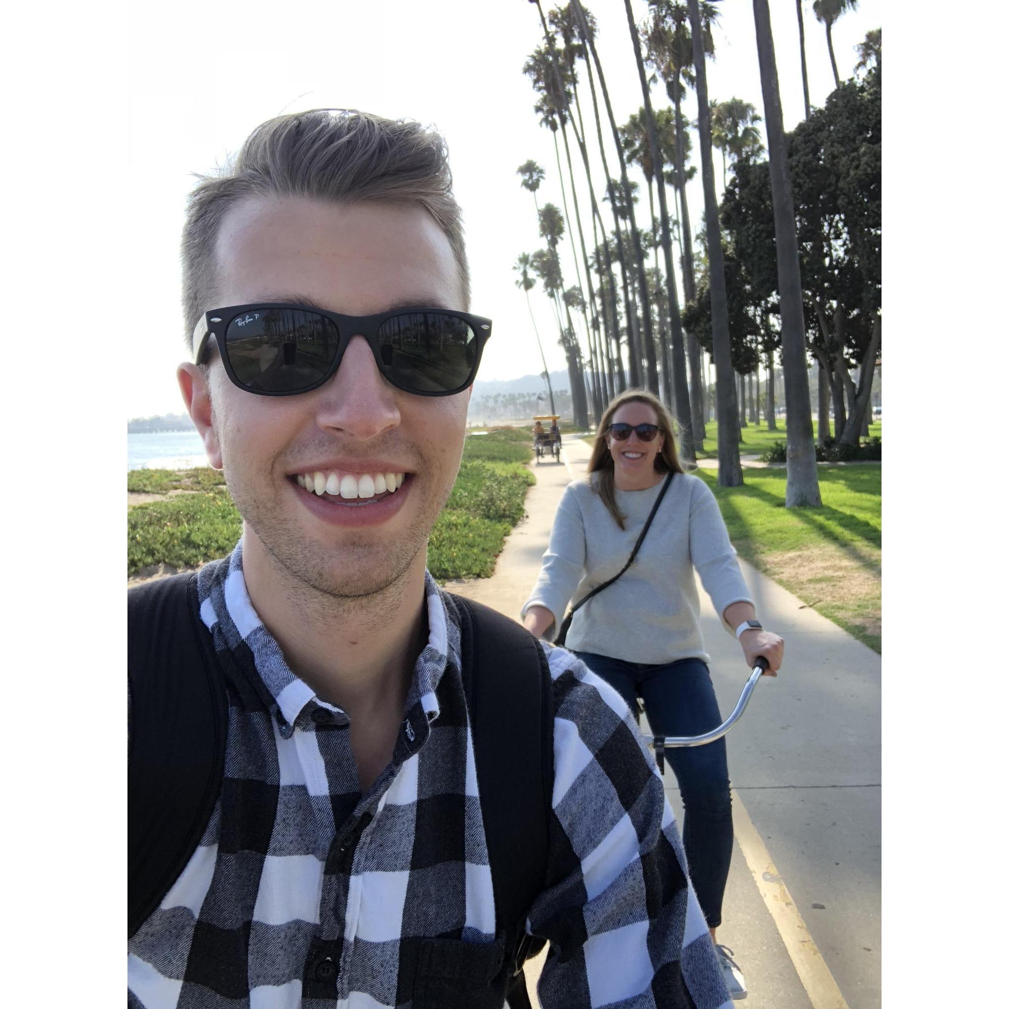 Biking around Santa Barbara.