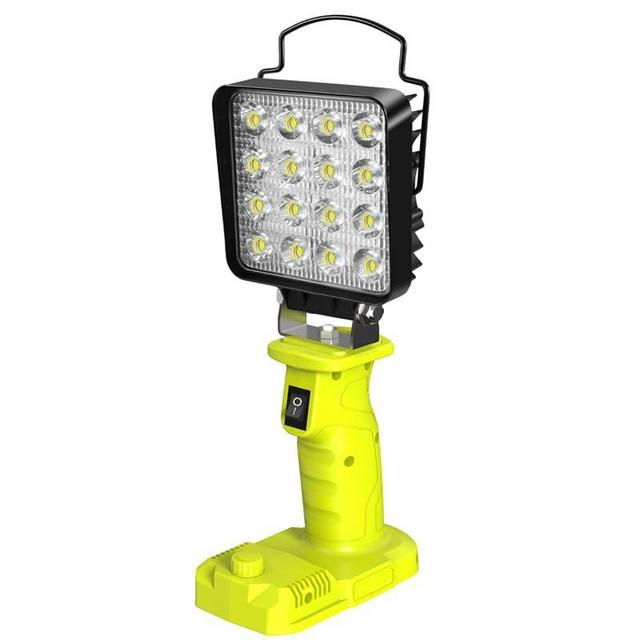 Cordless Work Light, 4000 Lumen Flashlight Compatible with Batteries Ryobi 18V, 35W LED with 140 Degree Pivoting Head, with USB & Type-C Charging Port for Workshop, Garage, Camping, Outdoor