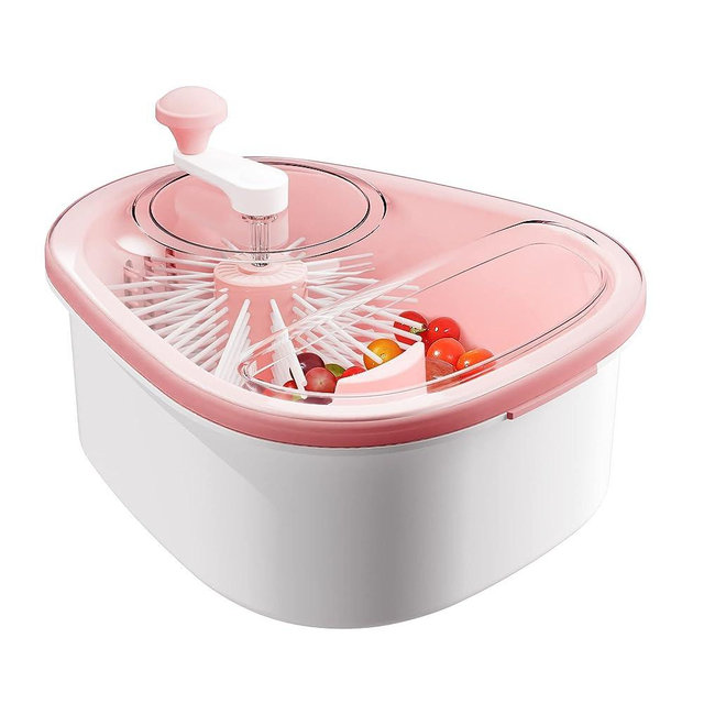JOYMOOP Fruit Cleaner Spinner JOYLOOP, Large Fruit Washer Spinner with Brush, Fruit Cleaning with Fruit Washing Bowl, Fruit and Salad Cleaner with Fruit Spinner Bowl,Fruit and Vegetable Scrubber