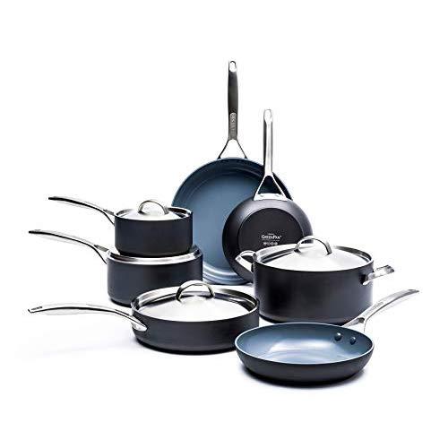 GreenPan Paris Pro 11pc Ceramic Non-Stick Cookware Set, Grey - CC000045-001
