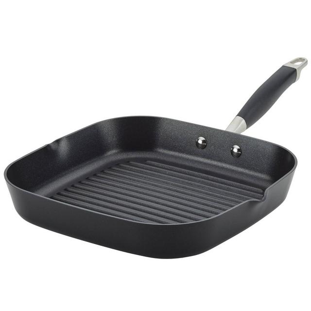 Anolon Advanced Home 11" Deep Square Grill Pan with Pour Spouts Onyx