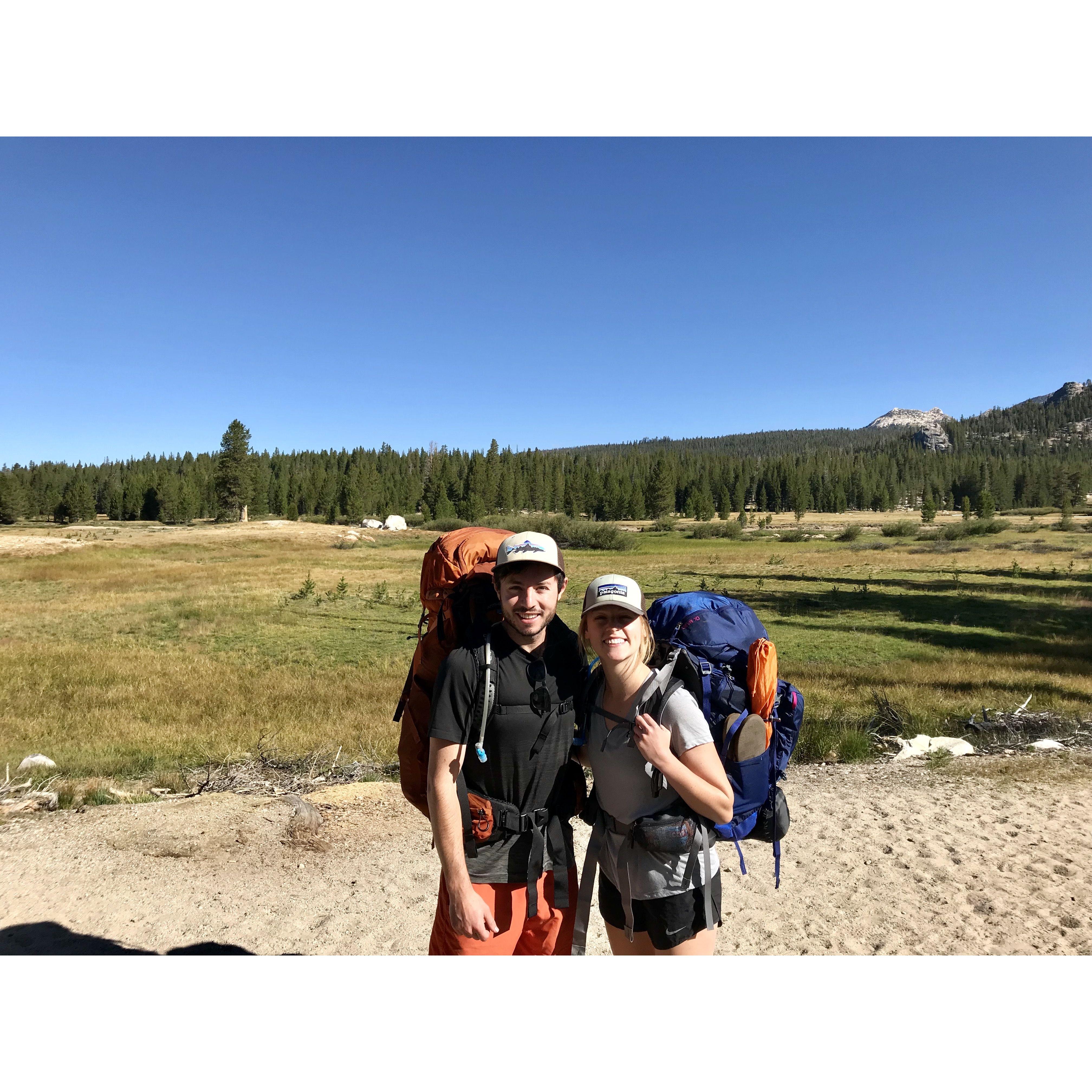 A selfie before trekking out on our first backpacking trip