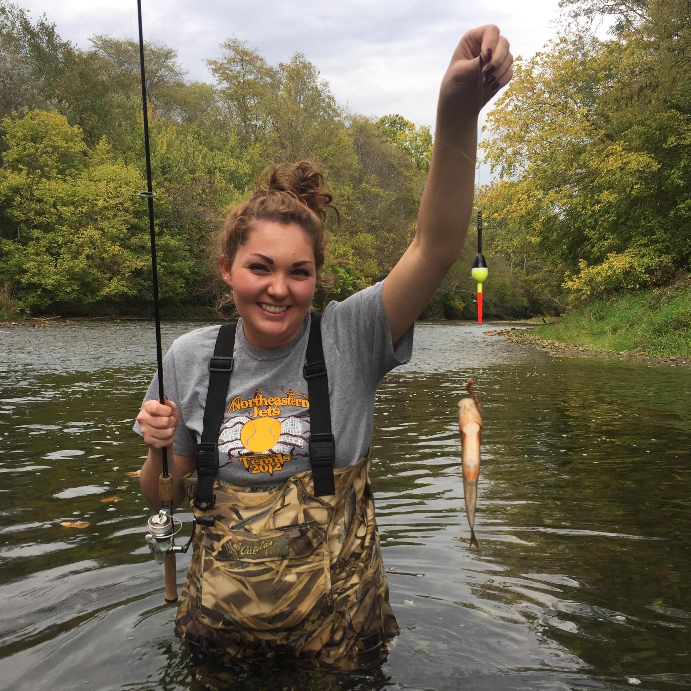 The first time Gabe took Lindsey fishing. -September 2016