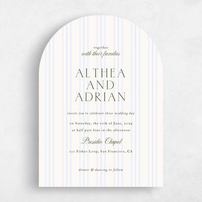 Blue Arch Wedding Invitation - Sorrel Portrait
