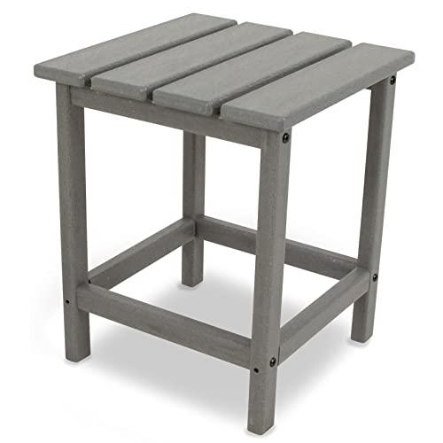 POLYWOOD ECT18GY Long Island Side Table, 18-Inch, Slate Grey