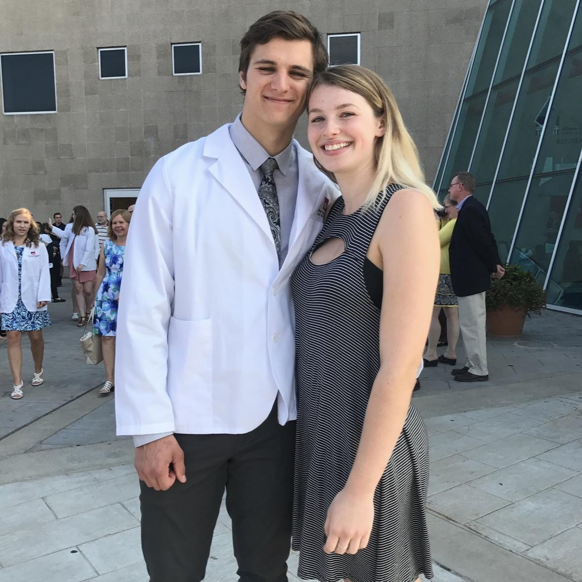 Gene's white coat ceremony at ACPHS, August 2017