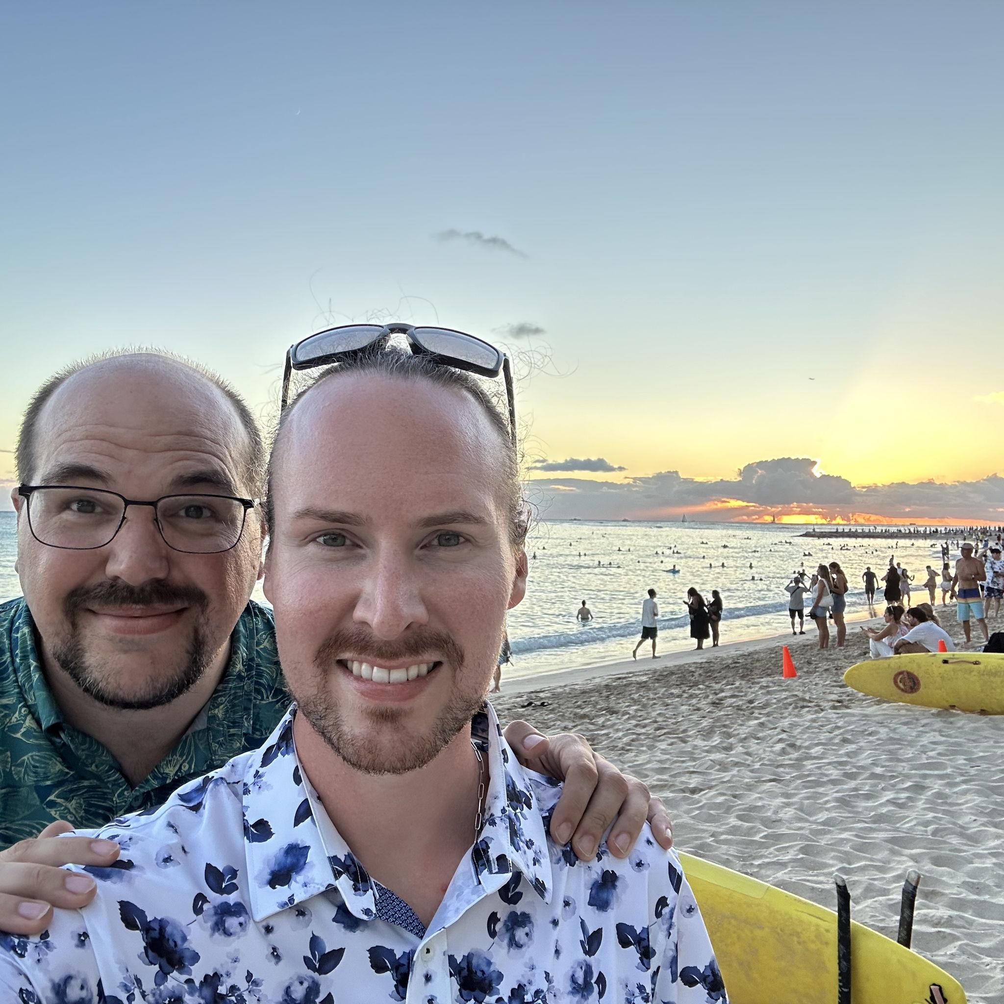 Sunset on Waikiki the day after we got engaged!