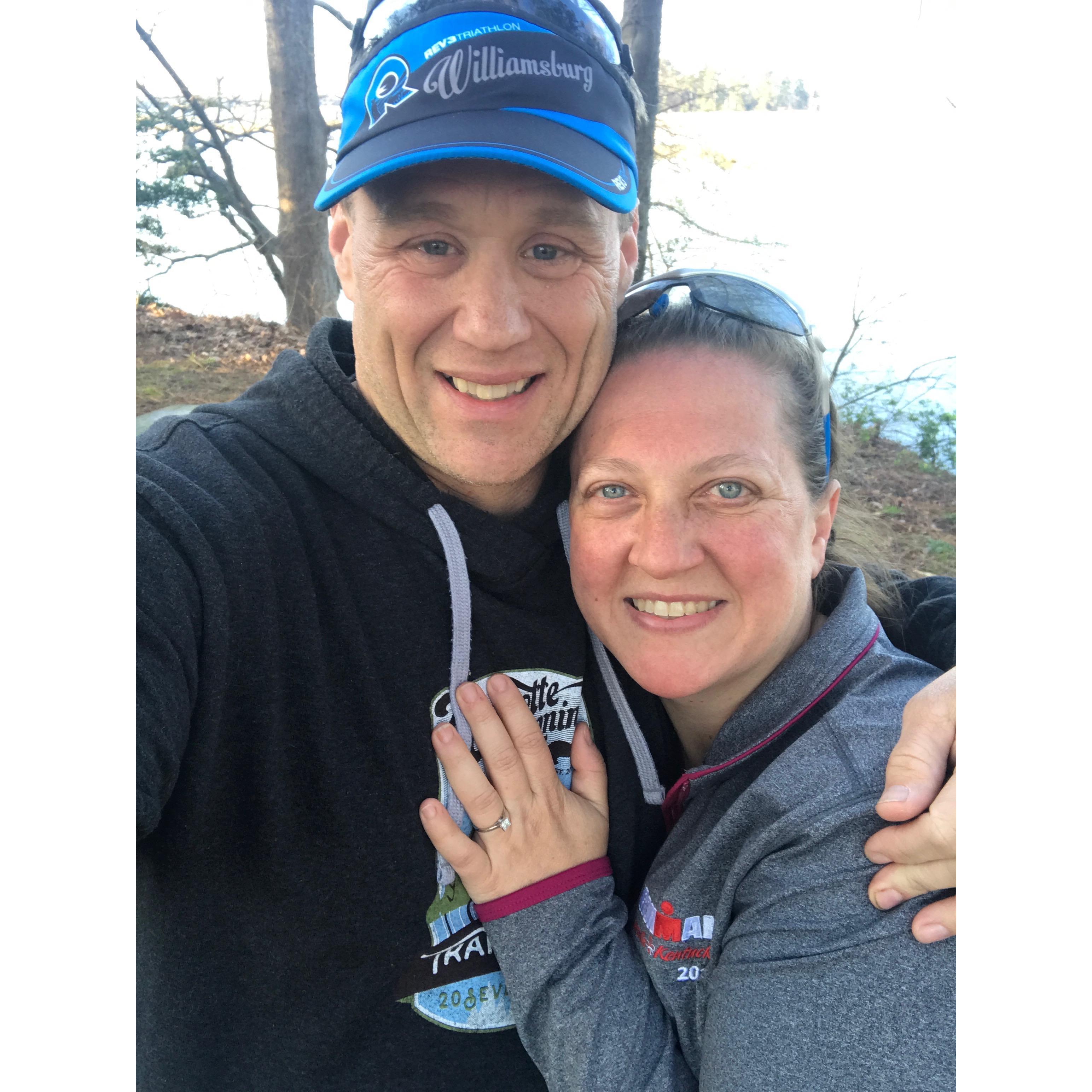 We got engaged at the campsite where we met (and first kissed!)