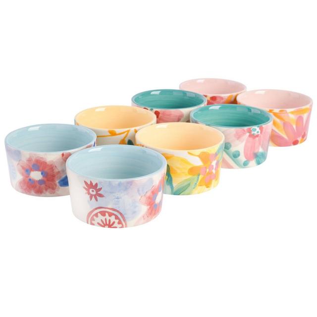 Spice by Tia Mowry Goji Blossom 8pc Hand-Painted Ramekin Set
