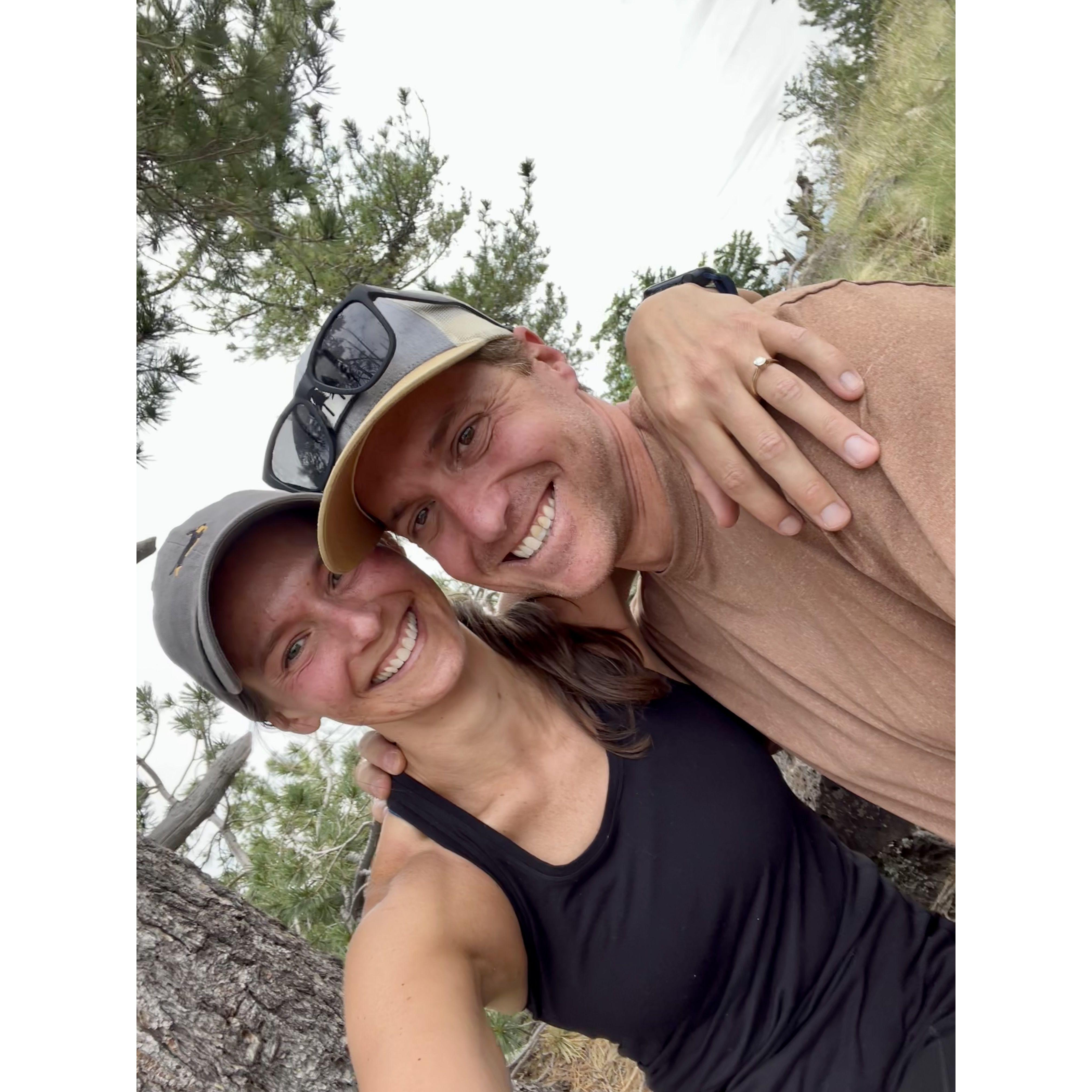 Right after getting engaged on Kendrick Peak