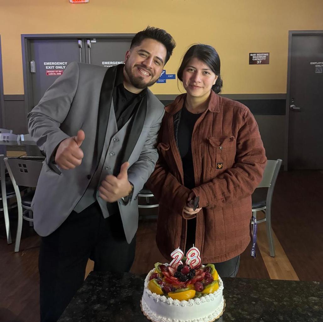 As you can tell I look very shy in this picture, it was my first time hanging out with Adonay outside of church and it was his birthday on top of that so the stakes were high.