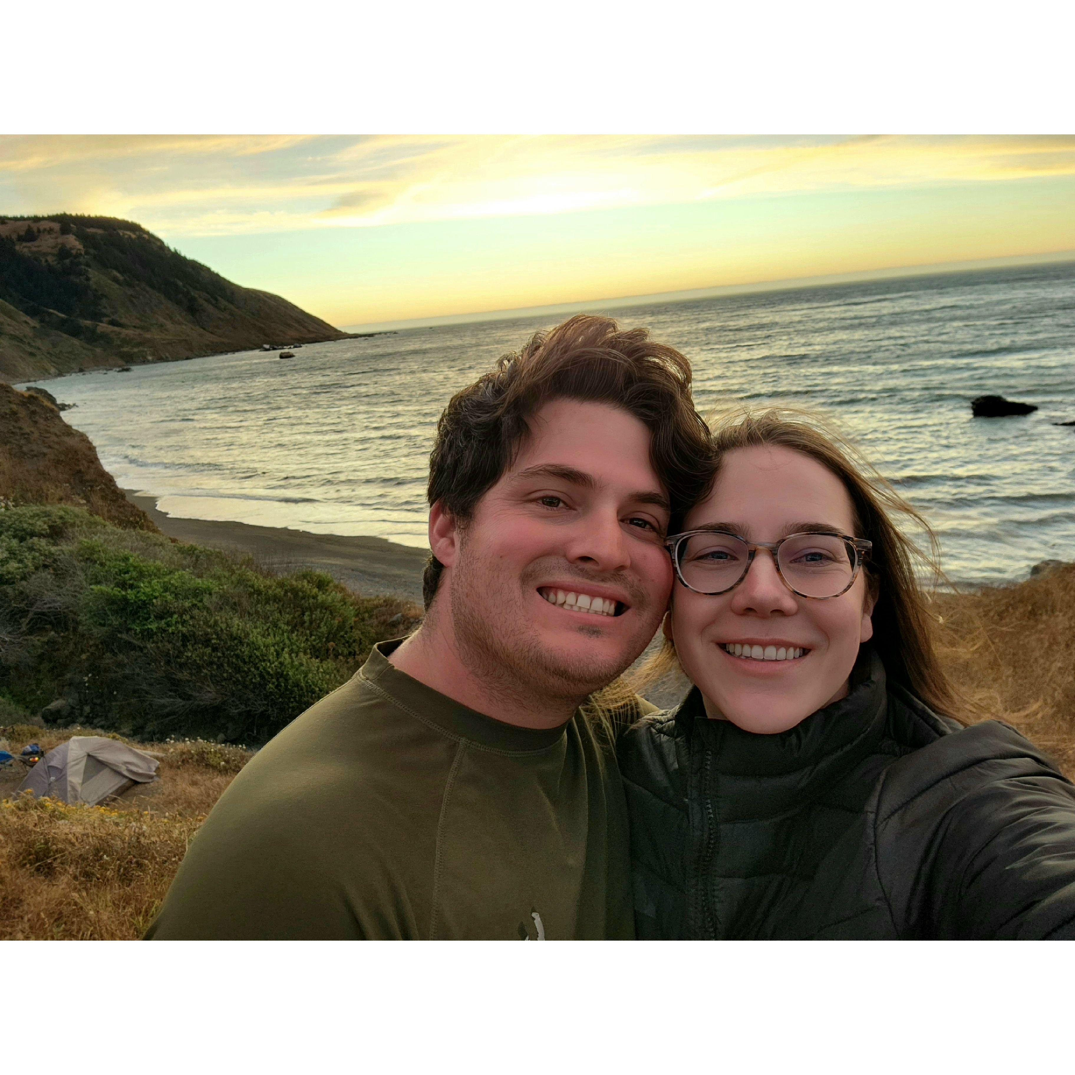 Newly engaged and backpacking the Lost Coast (Summer 2023)