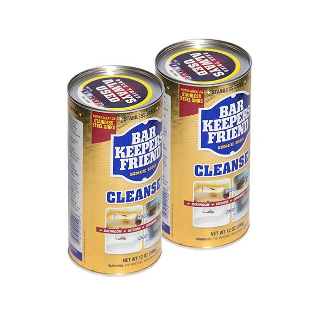 Bar Keepers Friend Powder Cleanser (12 oz) - Multipurpose Cleaner & Stain Remover - Bathroom, Kitchen & Outdoor Use - for Stainless Steel, Aluminum, Brass, Ceramic, Porcelain, Bronze and More (2)