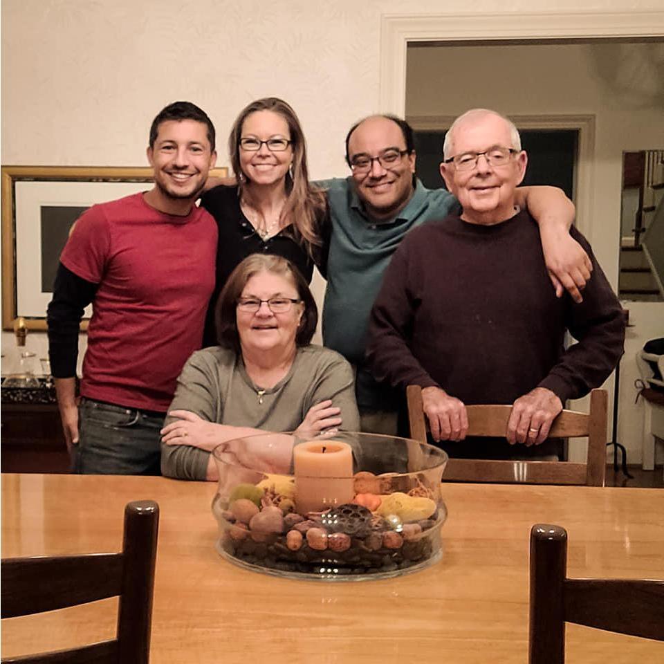 Chris, Amy, David (Chris's brother), Mike (Chris's dad), and Bev (Chris's mom) - Thanksgiving 2021