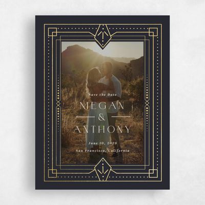 Ebony, Black Wedding Save the Date - Lance Photo Foil